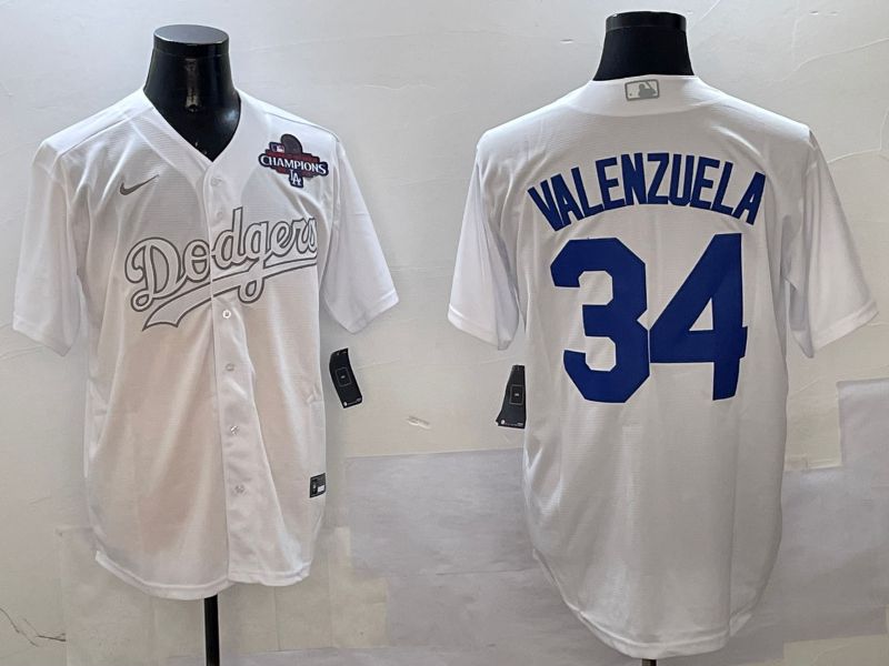 Men Los Angeles Dodgers #34 Valenzuela White Fashion Edition Game 2025 Nike MLB Jersey style 4